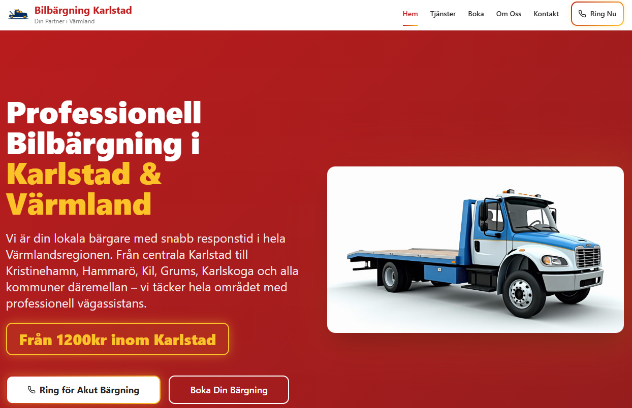Karlstad Bilbärgning — projekt av Värmlandswebb